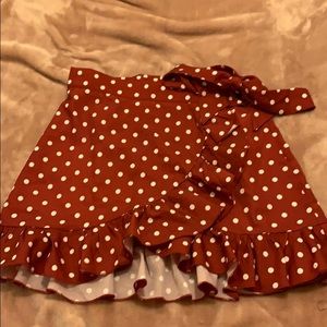Red polka dot skirt